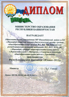 Диплом министерства образования